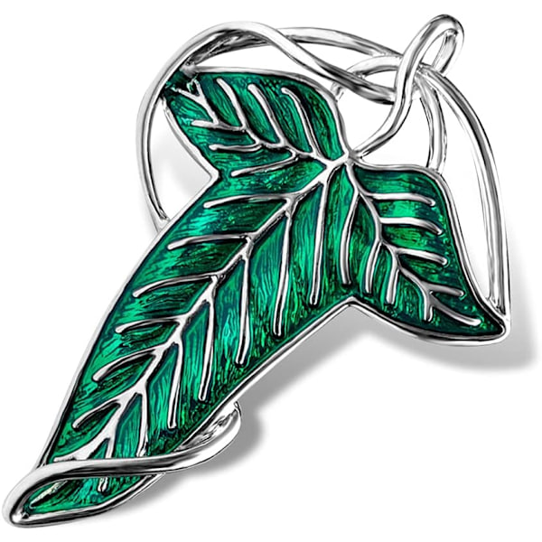 Elegant Elven Green Tree Leaf Enamel Pins Brooch for Women Men Suit Pendant Necklace,Cloak Clasp Brooches Cosplay Jewelr