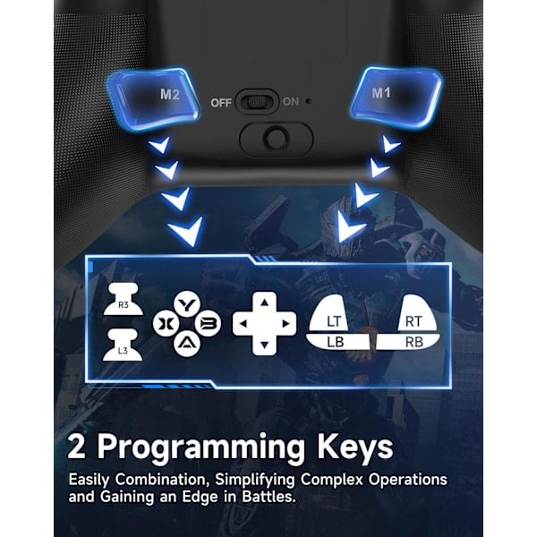 X15 PC-controller - Forbedret trådløs Bluetooth-controller med Hall-joysticks/Hall-aftræk/RGB-belysning - Ingen stick-drift