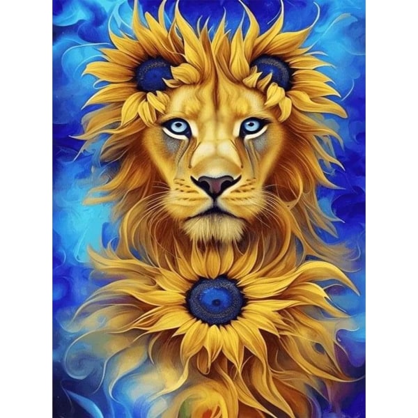 30x40cm, Lion Diamond Painting Kit rhinestone broderi canvas(