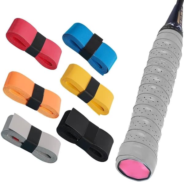 Sett med 6 tennisracketgrep, badmintonracketgrep, squashracketgrep, selvklebende tape