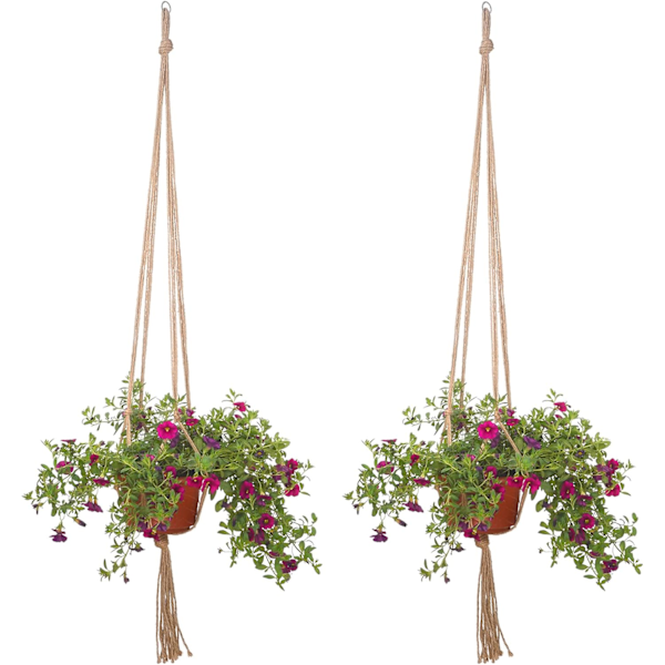 2-pack 48 tum stora växthängare rep för att hänga blomkruka växthållare för inomhus- och utomhusdekorationer, 4 ben