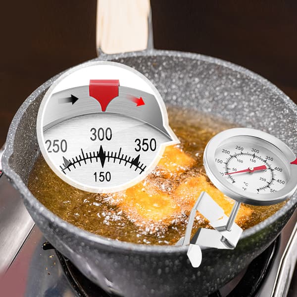 Frituretermometer, Rustfrit Stål, Sølv, 19,5 CM Sonde