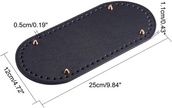 25x12x0,4cm Svart DIY Stickning Virkning Väskor Pu Läder Handväska Botten