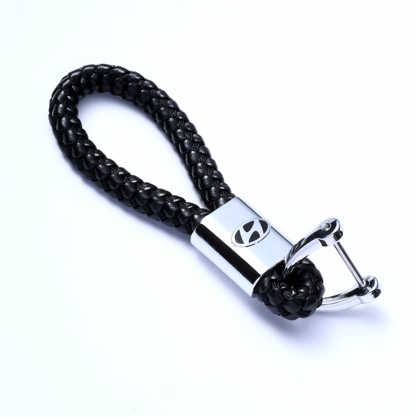 Hyundai Woven Leather Keychain (svart, One Size)