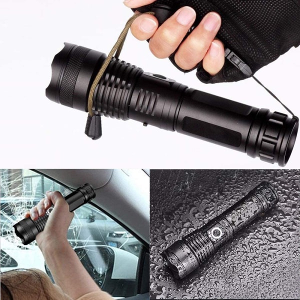 Ultra Kraftful LED Lommelygte, USB Genopladelig, 5-Modes Lommelygte