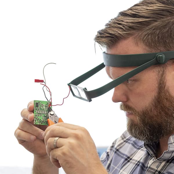 Slank Pandebåndsforstørrelsesglas med 4 Linser, Sort