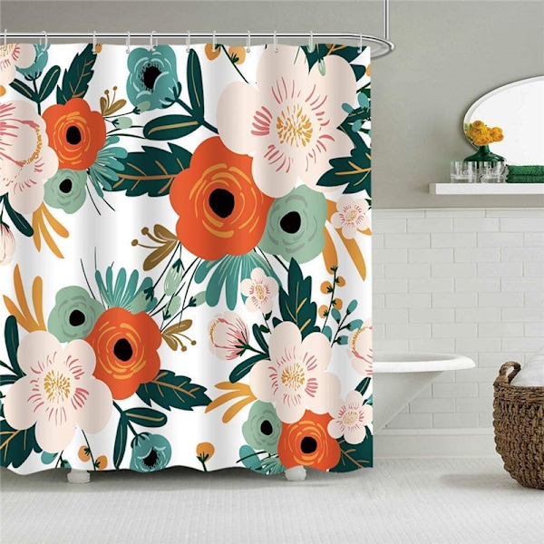 Dusjforhengsett Mugg- og muggsoppresistent 180 x 180 cm (71