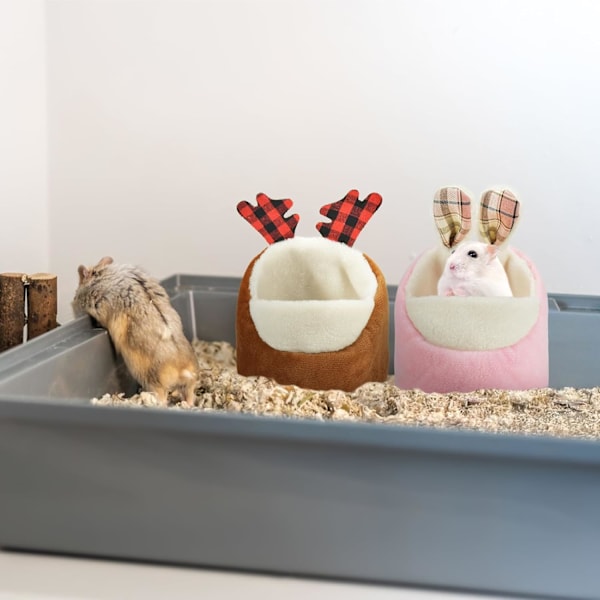 2 st Hamster Mini Säng, Varmt Litet Husdjur Djurhus Sängkläder, Mysiga Bo Rede Bur Tillbehör, Lätt Bomullssoffa för Dvärghamster