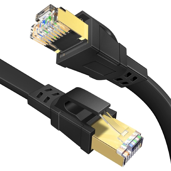 Cat 8 Ethernet-kabel (2m), Heavy Duty høyhastighets LAN-nettverk Ca
