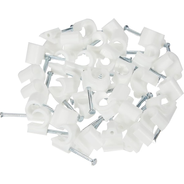 Kabelbinder - Elektrisk ledningsbinder - Elektrisk kabelfiksering - Kabelfiksering og tilkobling - Kabelklemme - Festespiker - Ledningsbinder Ø 8 A 12 Mm Hvit Pose med 10