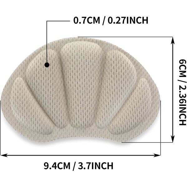 2 Par Tjocka Hälkuddar för Skor (Beige Färg) - Bakre Inlägg -