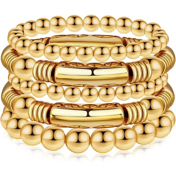 Chunky Gold Bangle Bracelet Set Stack for Women Men Stretchy Snake Link Chain Flexible Wide Wristband Bangles Bracelets