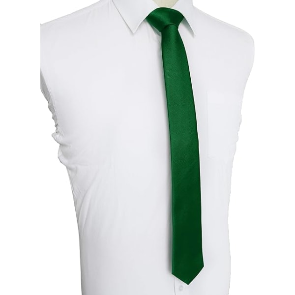 Mænds slips 5CM Grøn Smal Slank Flere Farver Finvævet Twill