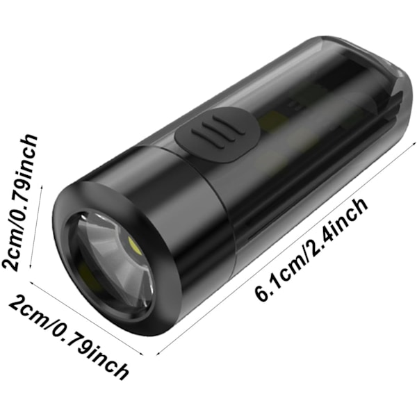 Multifunksjonell lommelykt, USB-oppladbar lommelykt, lett håndholdt lys, nøkkelringlys, utendørslys, campinglommelykt, turutstyr lommelykt