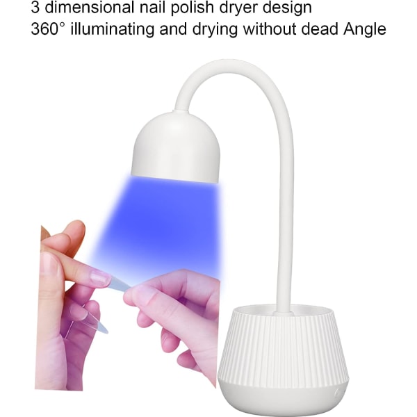 UV-lampe for negl tørking, 24W rask tørking UV-gel negllampe med 8 lys C