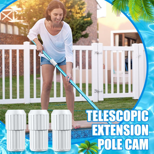 4-pack Teleskopiska Poolstångskopplingar - Pooltillbehör - Poolutrustning - Förlängningskoppling