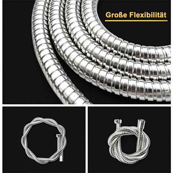 1,5 m Premium Dusj Slange Rustfritt Stål, Fleksibel Dusj Slange Med