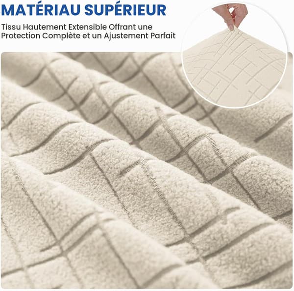 Restaurantstolovertrekk, sett med 4, elastiske stolovertrekk, beige