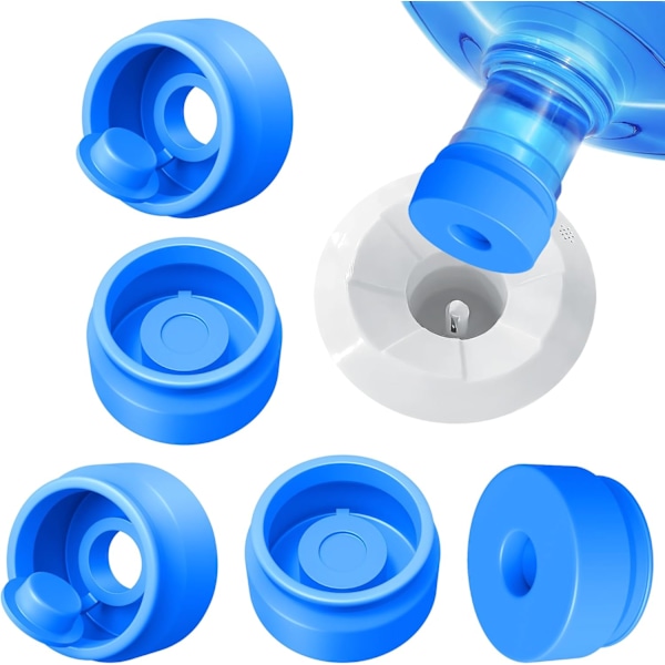 3-pack 3 och 5 Gallon Vattenkanna Lock, Återanvändbara Ersättningslock i Silikon, Spillfria Flasklock för 55mm Vattendispenserflaskor
