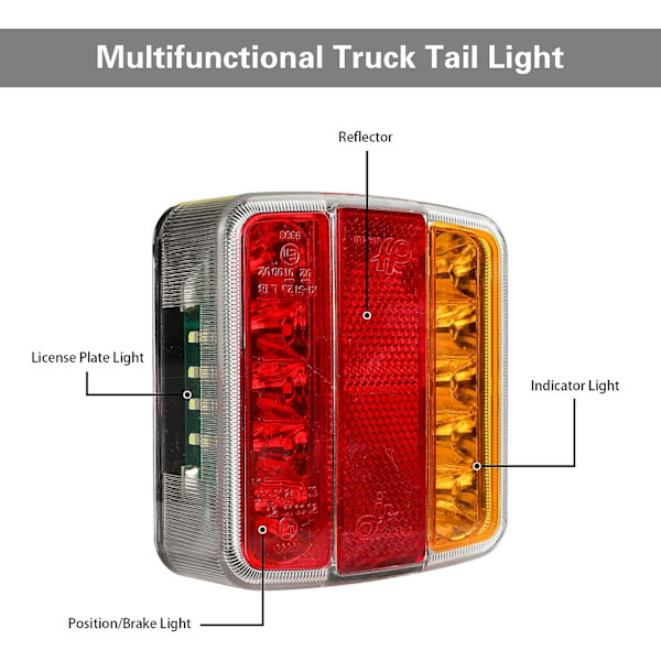 2 kpl Perävaunun Takavalot 26 LED 12V Takavalot Vilkut Jarrut