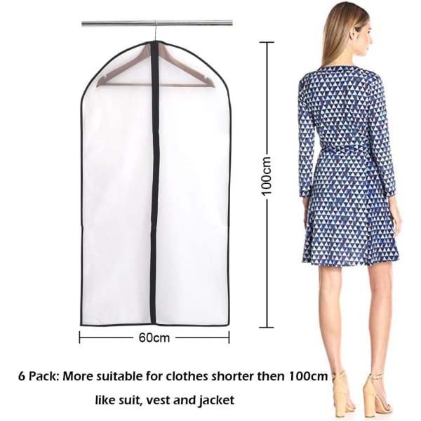 6 kpl 60 * 100 cm (Musta) Vaatepeitteet, Pölynkestävä Pölyltä ja Koirilta