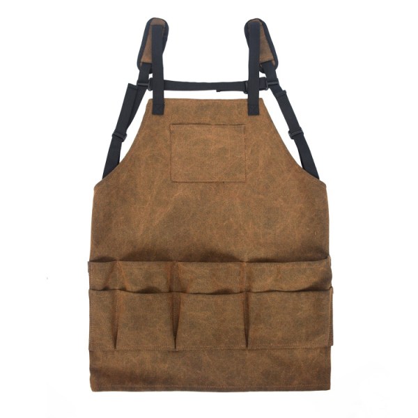 Utökad storlek: 65 × 66 cm (khaki) Multi-fick canvasförkläde för m