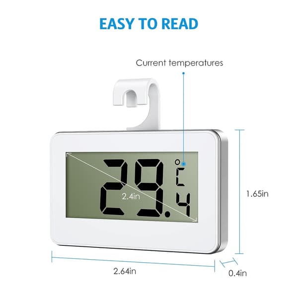 Køleskabs Termometer, 2 stk. Mini Fryser Termometer med Nem