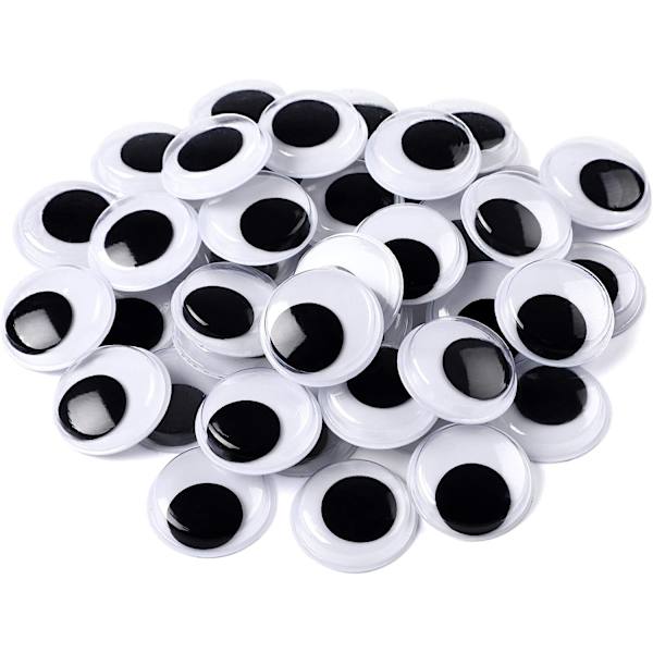 200 stycken (20 mm) Vacklande Ögon Självhäftande Svart Vit Googly Ögon