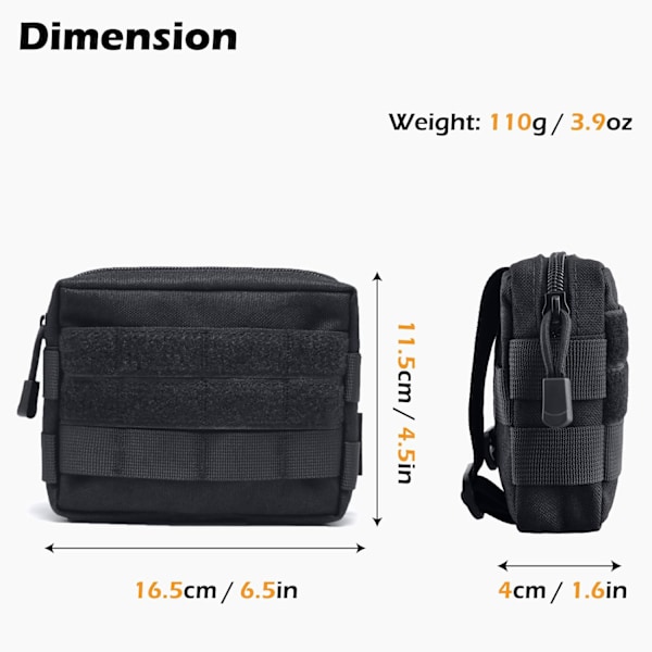 Taktisk Molle-ficka (Khaki) EDC-ficka Multifunktionell Militärbälte