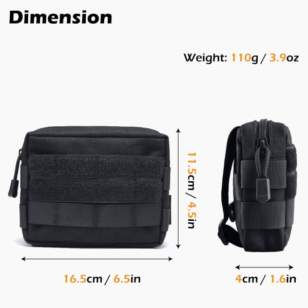 Taktisk Molle-pose (Khaki) EDC-pose Multifunksjonell Militær Beltepose