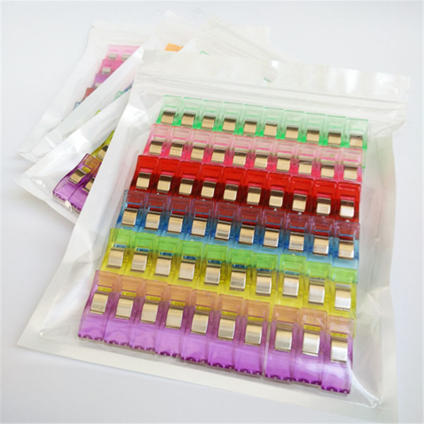 100 Clips Plast Clips til Indbinding Syning Crafting Assorted Colo