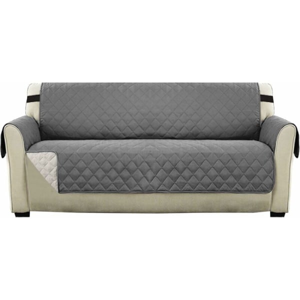(överdimensionerad soffa, grå) Dubbelsidig cover för quiltad soffa,