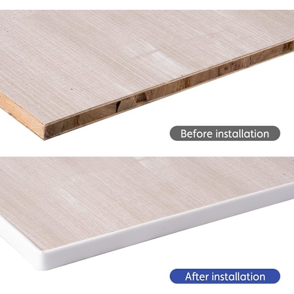 stk Hvit Fleksibel Møbelkantlist 0.9cm x 5m, TPE Selvklebende Finérkantlist DIY Møbelkanttrim for Stoler Hyller Restaurering