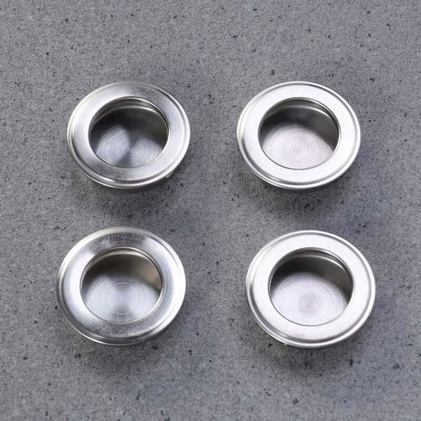 4 stk. 35 mm flade rustfrie stål indbyggede fingergreb indsatser