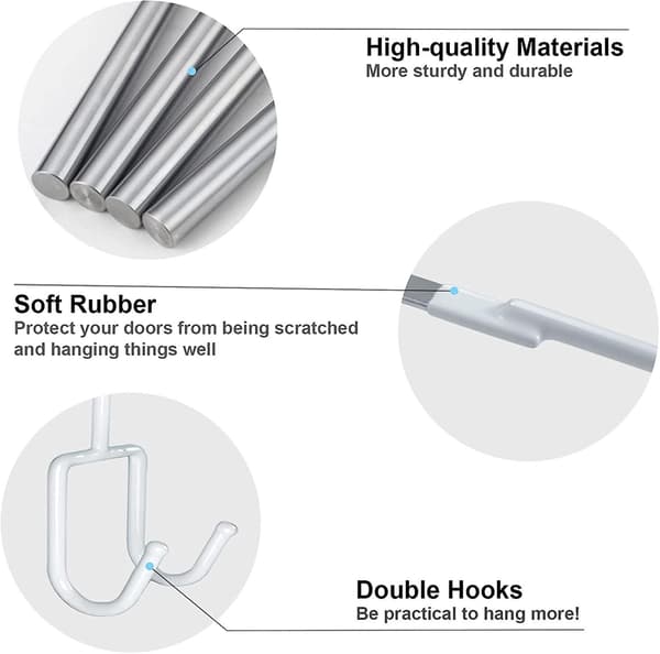 Dørkroker - 4 Pakker Heavy Duty Organizer Over Døren