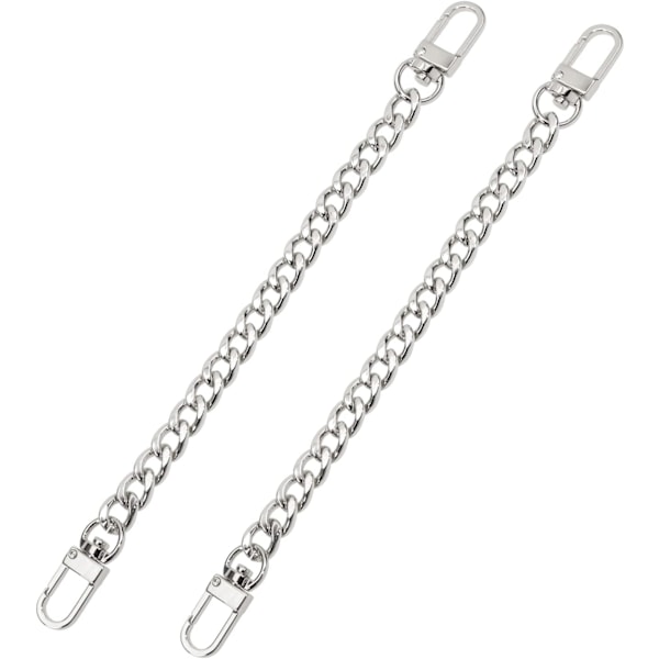 (20 cm, Silver) Väskrem Förlängare 2 st 20 cm Kort Plånbok Kedjerem Ersättning för Axelremsväska Crossbody Väska Handväska Hantverk