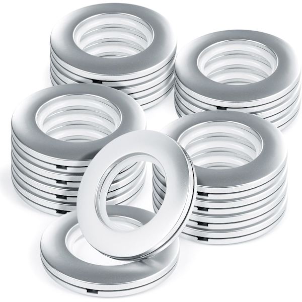 20 st Set Gardinringar med Öglor Runda Plastringar Clips Inre Diameter 40mm DIY Fönster Gardinringar Gardinringar