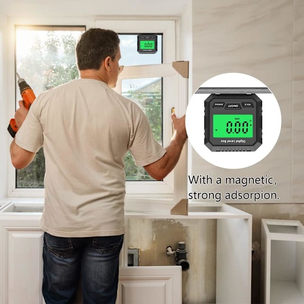 Magnetisk Digital Vinkelmätare LCD-Display Inclinometer, Absolut och