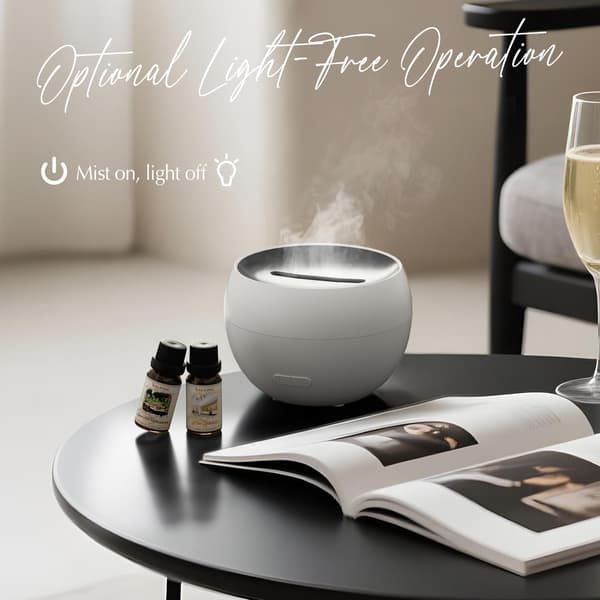 150 ml Essential Oil Diffuser, Ultralyd Aroma Diffuser med Flammeeffekt, Auto Avstenging, Luftfukter for Soverom