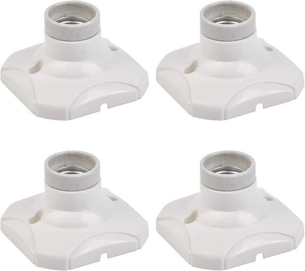 4 Pak (AC 220-250V, Guld Port) E27 LED Pærefatning Lampeholder E