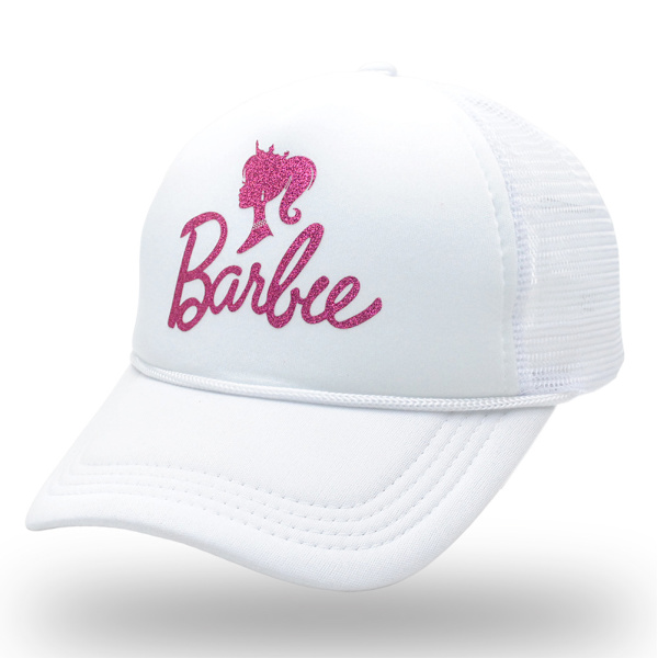 Pärlstrykt Barbie Basebollkeps - Vit, Sommarstrandhatt för Kvinnor, S