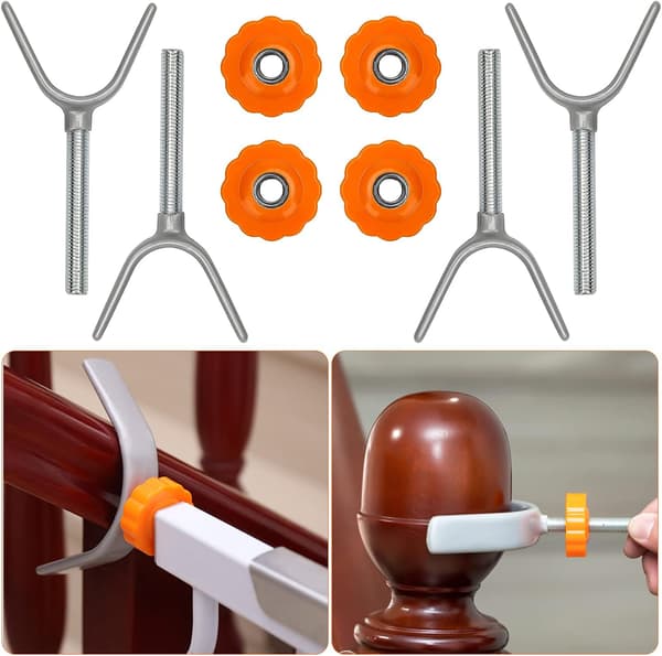 4 st M10 (Orange) Trappgrinds skruvar Snap-on Baby Gate Trappfäste