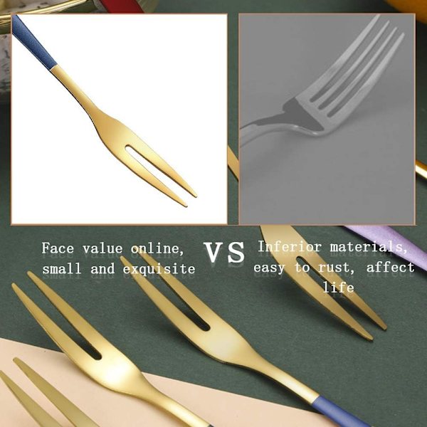 Forks Kakegaffelsett med 6 stk, 13x1cm Rustfritt Stål Speilpolert