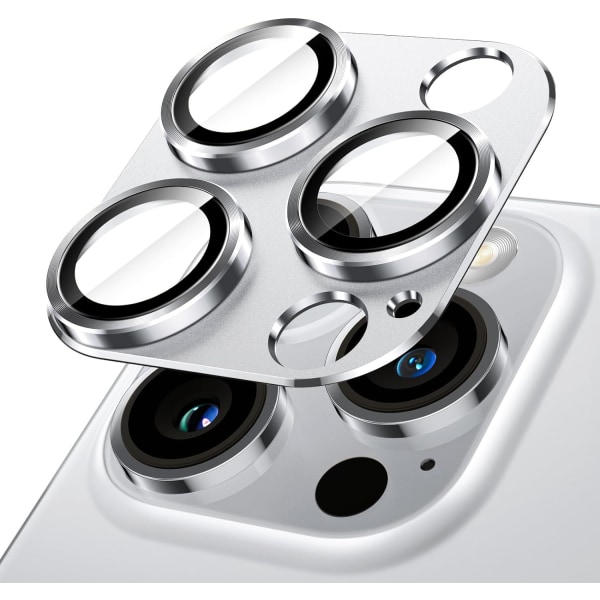 Pakkauksessa 1 (hopea) kameran linssisuoja iPhone 14 Pro 6,1 tuumalle
