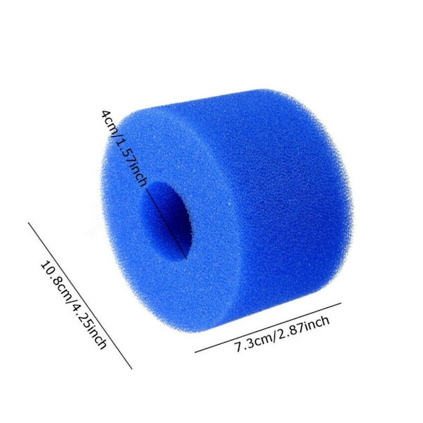 2 stk 108*40*73mm Gjenbrukbare Svømmebasseng Vaskbare Filter Svamp Blå