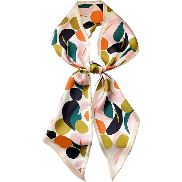 Hårscarf för Kvinnor Mode Silkeslen Satin Huvudduk Omlott Andningsbar Lättviktig Halsduk För Handväska Accessoarer
