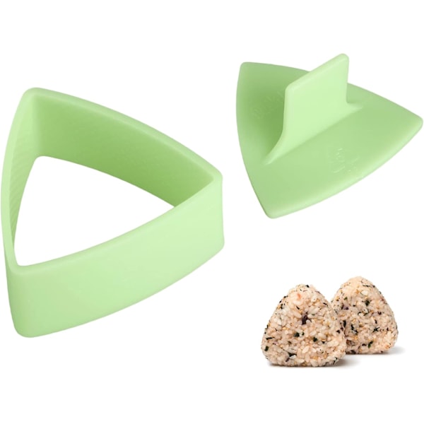 DIY Triangel Risbollsform, Non-Stick Sushitillverkare, Lätt Demold Onigiri Press, Livsmedelsklassad Plast, Ljusgrön, 8,5x8,5x4 cm, Perfekt för Barn