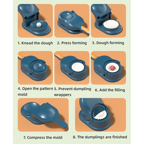 2 i 1 Dumpling Maker Maskin för Vuxna Barn, [NY] Dumpling Degmakare Dumplingformar, Manuell Dumpling Tillverkningsverktyg för Hemma, Roligt & Enkelt att Göra Dumpli