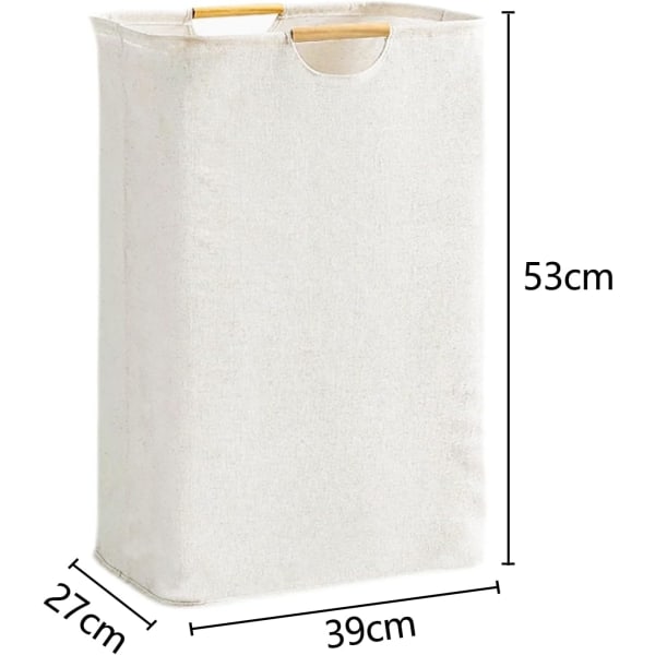 Beige Vaskeromskurv 39×53×27 cm, Oxford Stoff Sammenleggbar Stor Kapasitet