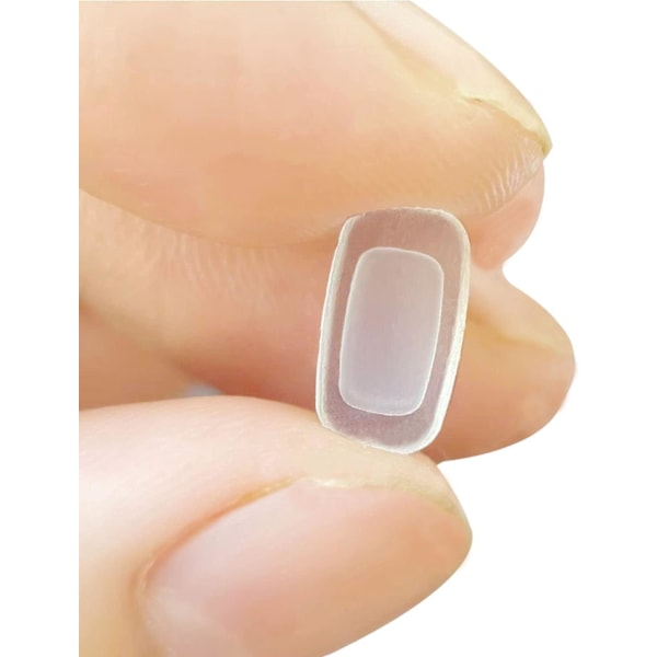 Nese pads for briller, 4 par erstatnings firkantede premium myke silikon - rektangelformede skyve/trykk-inn nese pads